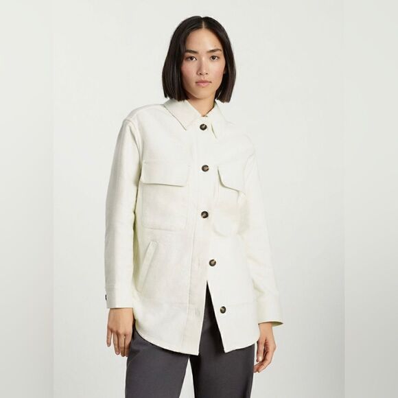 Everlane NWT Oversized Long Sleeve Button Up Minimalist Shirt Jacket Shaket XS - Picture 3 of 10